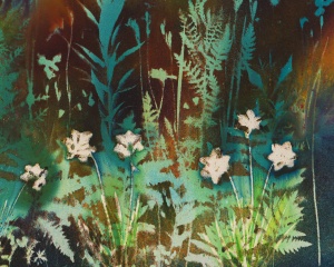 Sam Falls サム・フォールズ Petrichor 2023 Pigment on canvas 83.8 x 289.6 cm